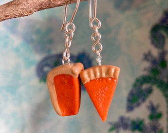 Pumpkin Pie Kitsch Jewelry Here for the Pie Bottle Cap Earrings Funny Gift Thanksgiving Earrings Fall Jewelry