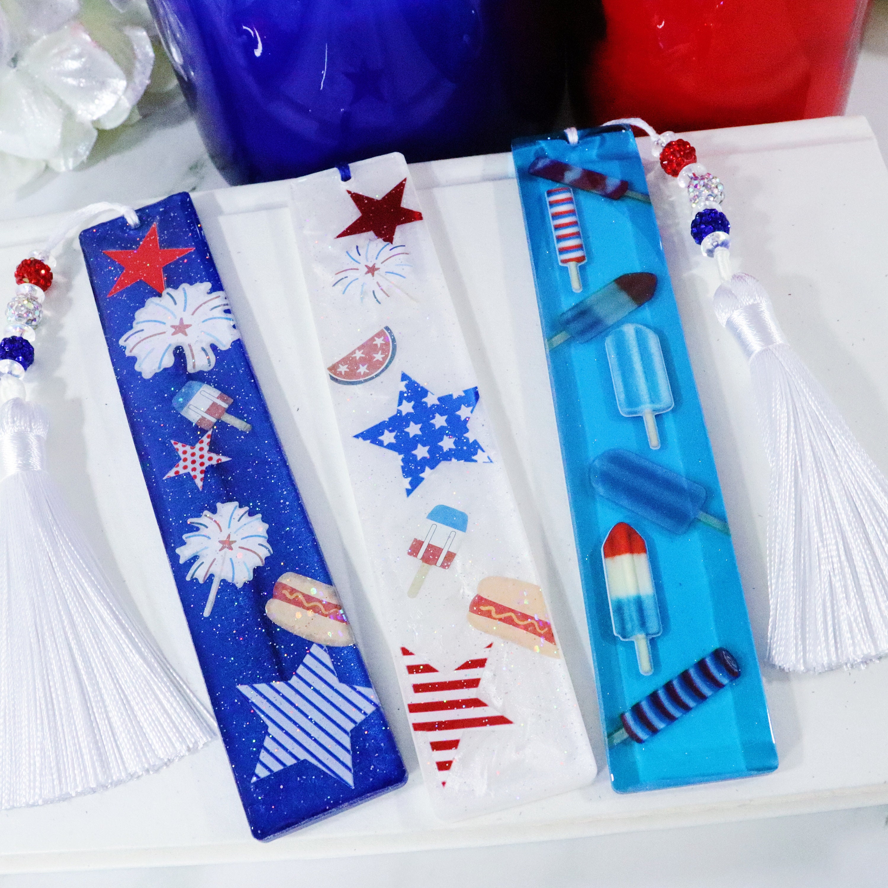 2pcs Sublimation Blank Bookmark Double Sided with Dark Blue Normal Tassels