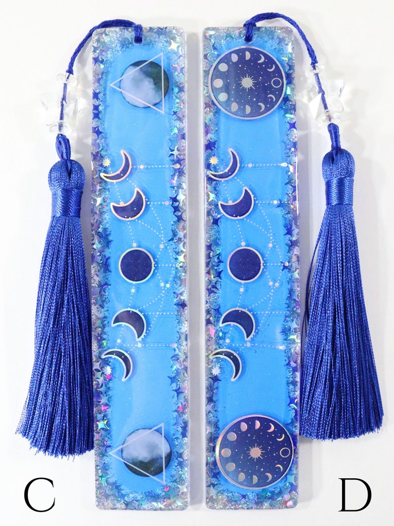 Holographic Celestial Sun, Moon, and Stars Bookmark With Star Tassel ...