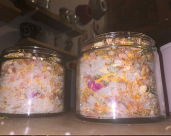 Relax Bath Salts Pink Himalayan Salt Floral Mix