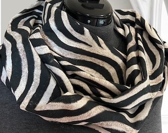 Lightweight Cotton Infinity Scarf | Infinity Scarf | Animal Print Scarf