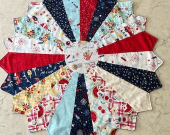 Patriotic Table Topper | 4th Of July Table Topper | Summer Table Topper | Red White and Bloom | Housewarming Gift