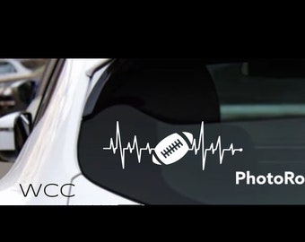 Sports Car Vinyl | Sports Heartbeat Car Vinyl |Football | Basketball | Soccer | Baseball | Volleyball