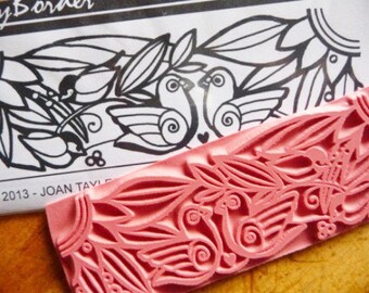 Birdy Border- Unmounted Rubber Stamps  4.4"(11.2cm)x1.5"(3.6cm)