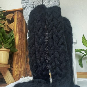 80’’Super long socks pattern cable
