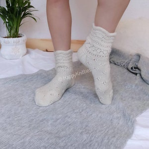 Wool hand knitted socks