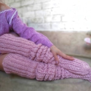 45’’Thigh high mohair socks hand knitted