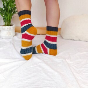 Striped socks hand knitted image 6