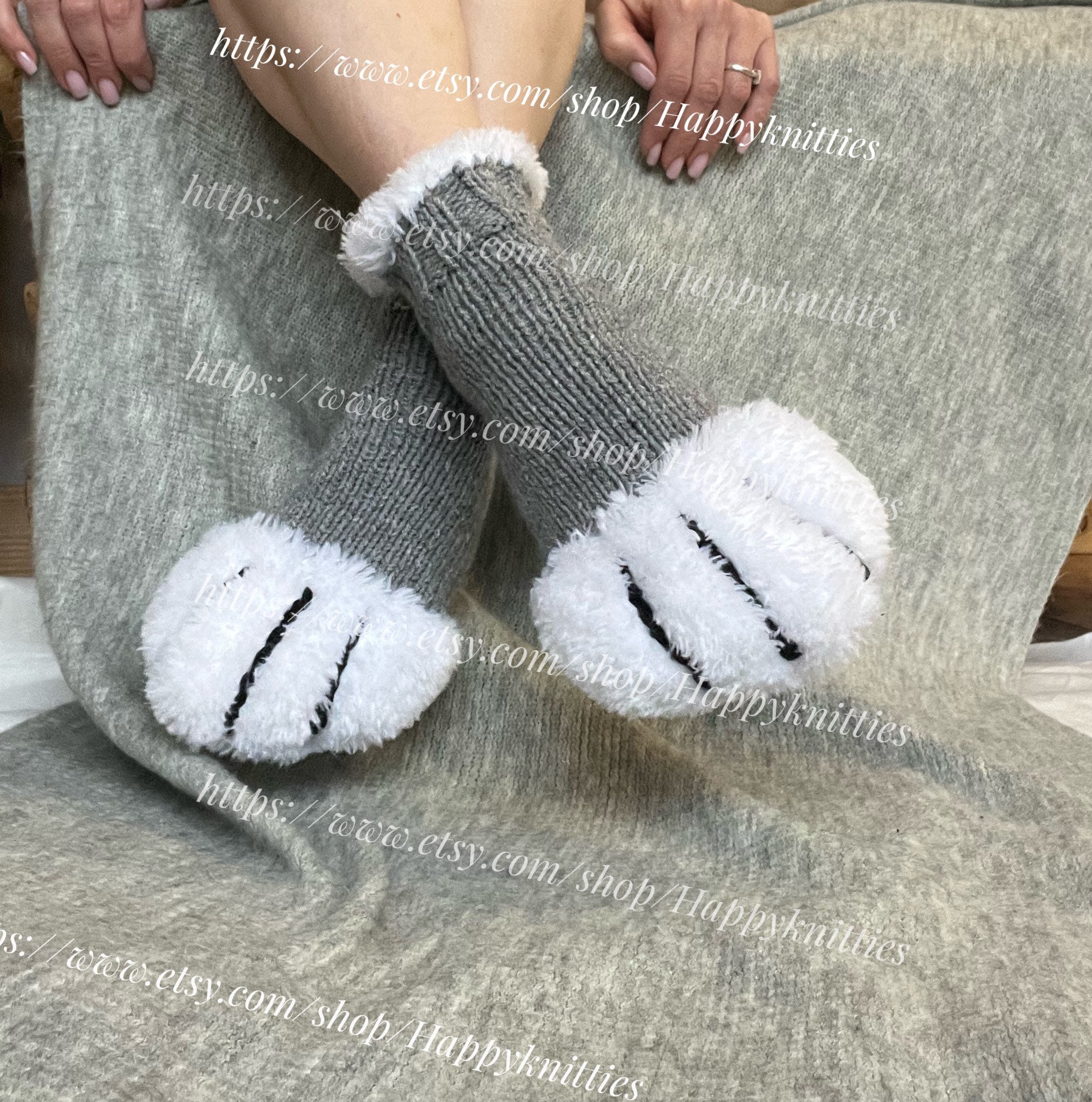 Slippers Socks Paw Cat Bunny Paw Puppy Paw Fur Suit Socks 