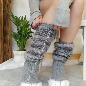Paws Hand Knitted Knee Socks Long Striped Socks - Etsy