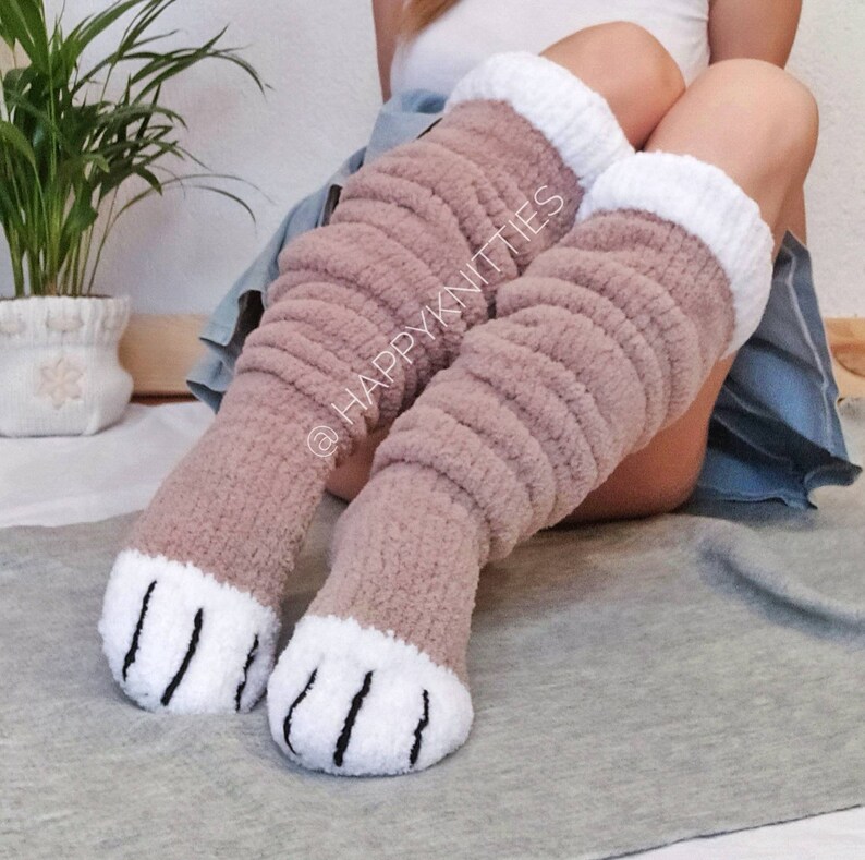 40paws Fuzzy Socks Hand Knitting Socks Plus Size Etsy