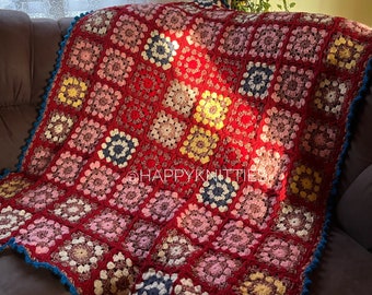 Crochet blanket Afghan squares Grandma’s Square