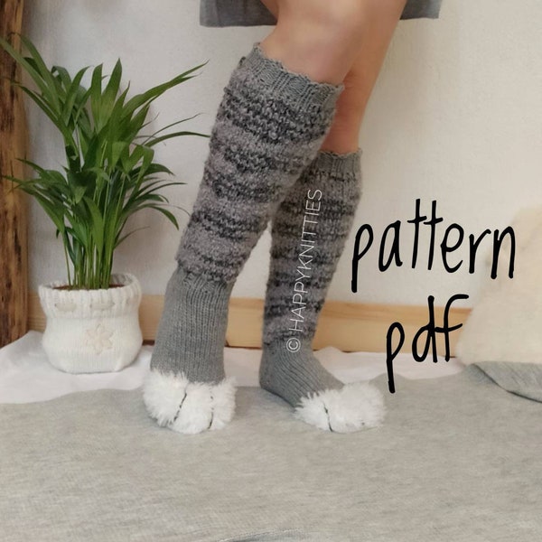 Digital pattern paw  socks Pattern PDF socks