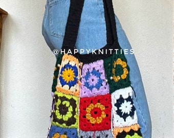 Market bag Crochet Afghan square Granny square