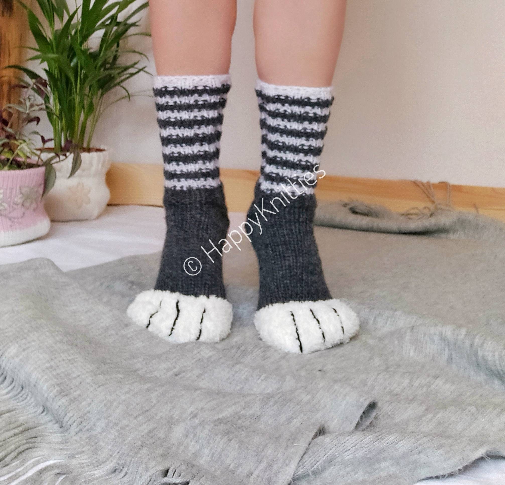Socks Paw Hand Knitted Paw Pads Socks Wool -  Canada