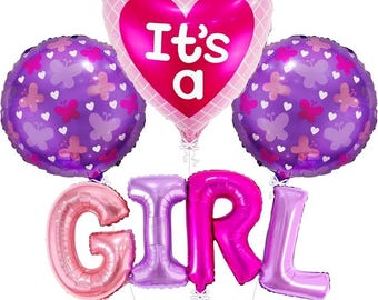 Its A Girl Super Sized Mylar Foil Balloon Baby Shower Balloon Bouquet 51 inch