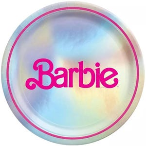 Barbie Malibu Iridescent Paper Lunch Plates 8 Ct Birthday Party Tableware