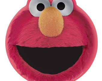 Sesame Street Elmo Shaped Dessert Plates Birthday Party Tableware 8 Ct