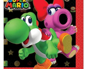 Super Mario Brothers Dessert Napkins 16 Ct Birthday Party Supplies