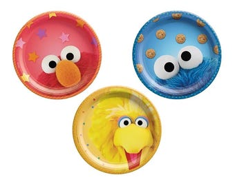 Sesame Street Everyday Dessert Cake Plates Birthday Party Supplies 8 Ct