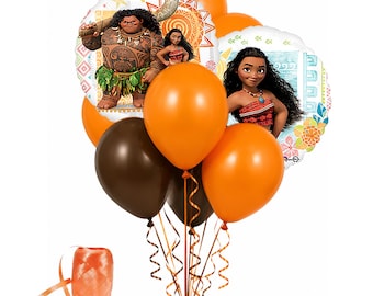 Disney Moana Balloon Bouquet Kit 2 Foil Balloons 8 Latex Balloons Curling Ribbon Keg