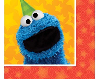 Elmo Sesame Street Dessert Napkins Birthday Party Tableware 16 Ct