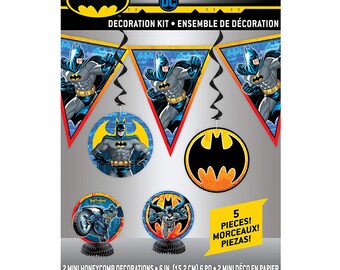 Batman Banner Swirl and Honeycomb Decorations Kit Birthday Party Supplies New