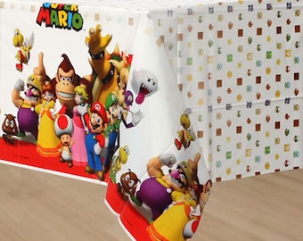 Super Mario Plastic Tablecover Birthday Party Supplies 54" x 96" 1 Ct