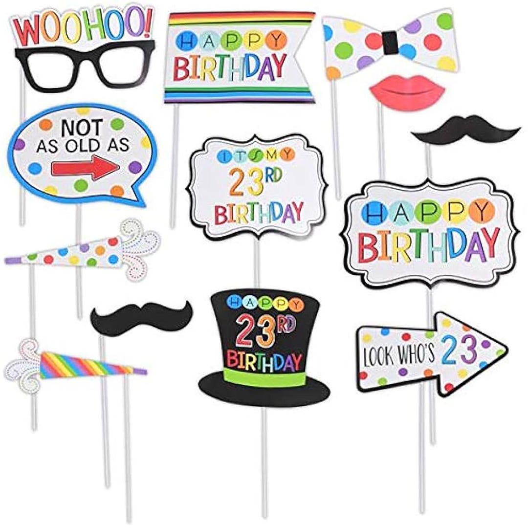 Customizable Photo Props Add-any-age Birthday Party 13 Piece - Etsy