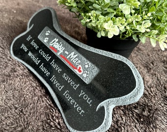 Dog Bone Pet Memorial Stone: Engraved Granite Loss Sympathy Gift