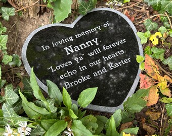 Heart Memorial: Personalized Granite Stone Loss of Loved One