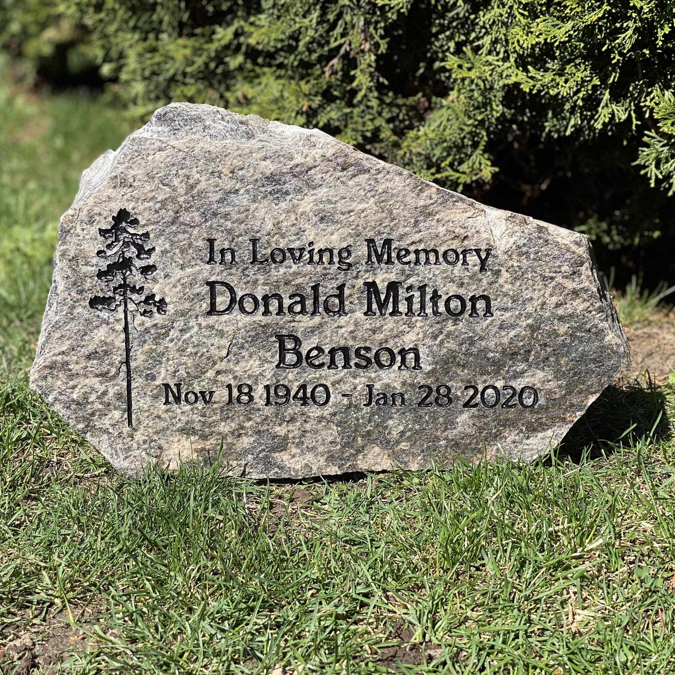 Memorial Gift: Engraved Memory Stone Natural Granite