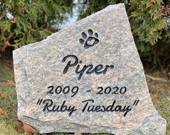 Pet Memorial Gifts: Dog Cat Headstone Granite Grave Marker
