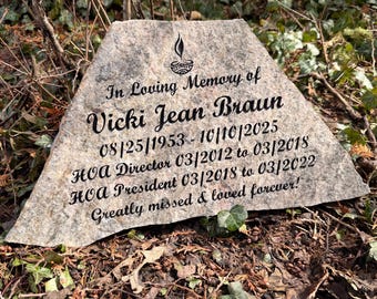Granite Memorial Stone: Personalized Loss of Loved One Gift