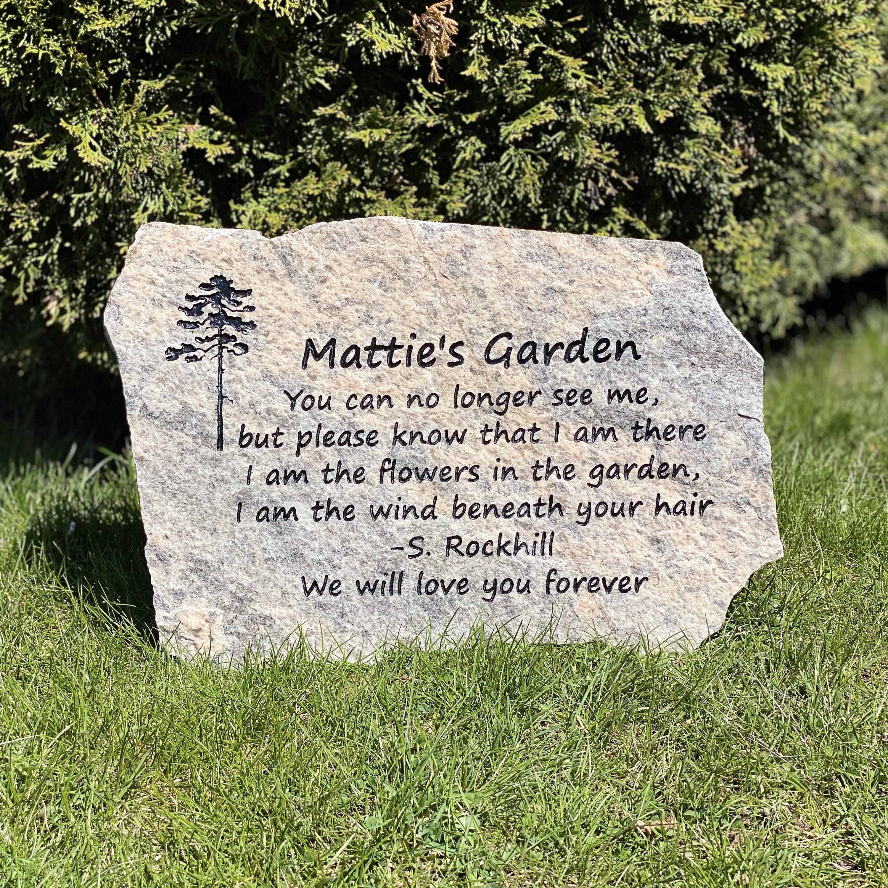 Engraved Memorial Stone: Personalized Loss of Loved One Gift (Jumbo) Granite