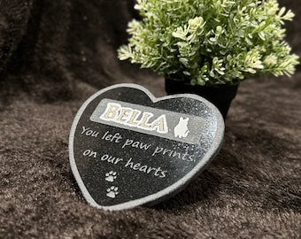 Engraved Granite Heart Pet Memorial Stone with Paint Marker