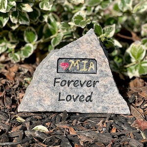 Engraved Pet Memorial Stone: &quot;Forever Loved&quot; Dog Cat Grave Marker