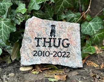 Engraved Pet Sympathy Gift: Custom Outdoor Grave Marker