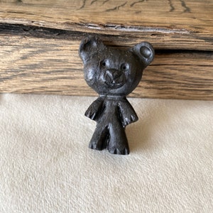 Handcrafted Teddy Bear Brooch made from Irish Bog Oak