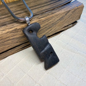 Irish Bog Oak Abstract Carved Necklace Gift - Handmade