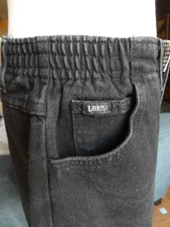 1990s Lee elastic high waist mom shorts black jea… - image 1