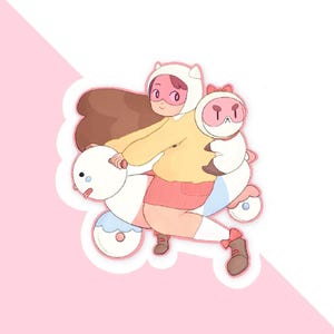 Clown Fahrrad Aufkleber (Biene und kleine Katze)