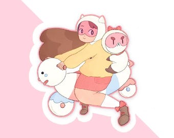 clown bike sticker (bee and puppycat)