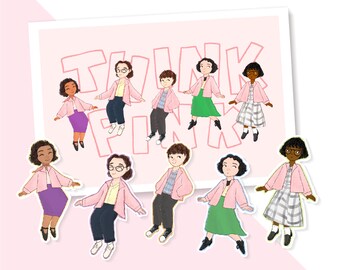 think pink stickers/print (grease: rise of the pink ladies)