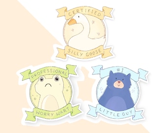 silly goose/worry wart/little guy stickers