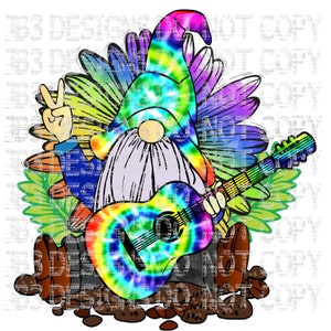 Groovy Gnome con fondo de girasol, sublimación, transferencia, png