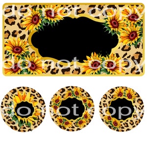 Sunflower license plate Car Coaster PNG