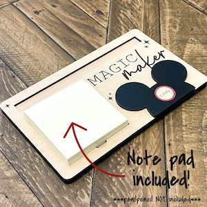 Magic Maker Disney Inspired Sticky Note & Pen Holder // Disney Teacher Appreciation Gift // Disney Office Decor // NOTE PAD INCLUDED!