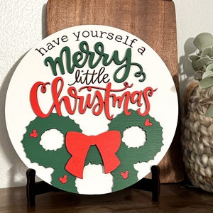 Mini Have Yourself A Merry Little Christmas Disney- Inspired Sign // Disney Christmas Farmhouse Decor // Disney Christmas Gift Home Decor