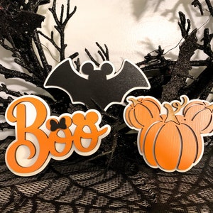 Set of 3 - Disney-inspired Halloween tiered tray decor // Halloween farmhouse decor // Disney Halloween tiered tray shelf decor